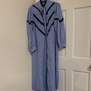 Pomander Place Blue Maxi Dress with Black Accents